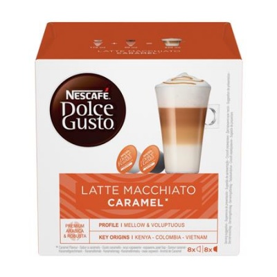 Kávové kapsule, 8x2 ks,  NESCAFÉ DOLCE GUSTO "Latte Macchiato", karamelové