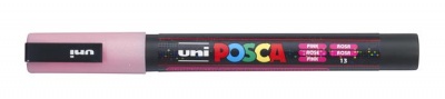 Dekoračný popisovač, 0,9-1,3 mm, UNI"Posca PC-3ML", lesklá ružová