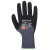 Ochranné rukavice, nylonové, nitrilová pena, M, "DermiFlex Ultra Plus", sivo-čierna